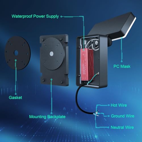 ledmo 40W LED Outdoor Wall Light, 3000LM 5000K Daylight Exterior Security Floodlights, IP65 Waterproof Modern Wall Pack with 360° Rotate and 180° Fold Adjustable Head Black Aluminum Housing - size: Small/40-8