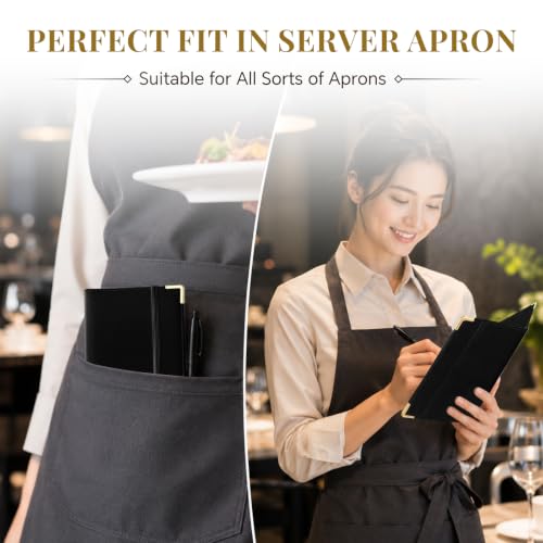 Server Book,7 Pocket Zipper Organizer,Server Books for Waitress - color: Black