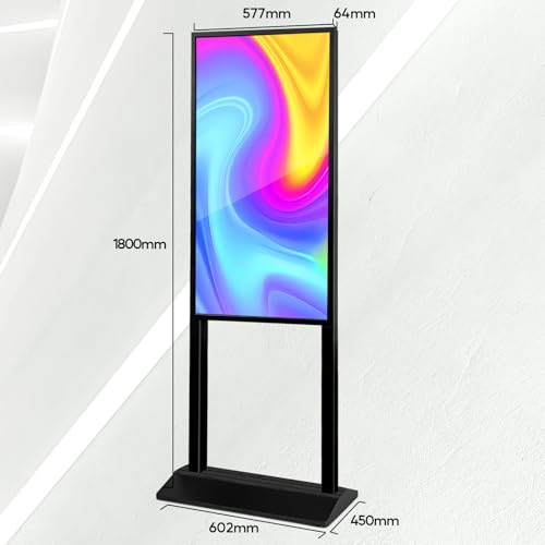 43 Inch Floor Standing Digital Signage 1080 × 1920P Android 14 OS Touchscreen Interactive Kiosk Advertising Display Digital Menu Board for Restaurants/Stores - size: 43 Inch