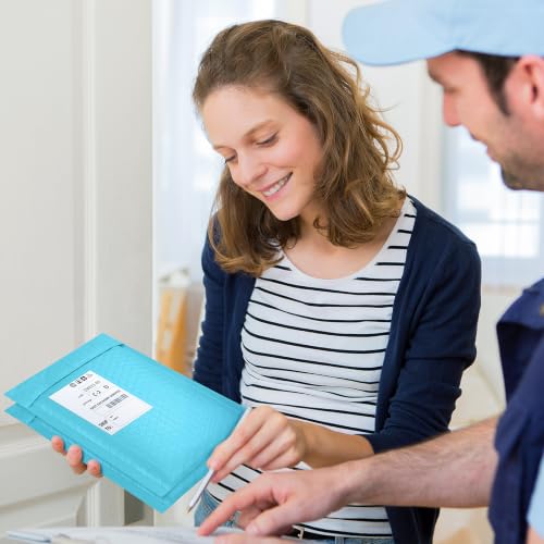 Famagic Light Blue Bubble Mailers 4x8 for Small Business, 100pcs Usable 4x7 - color: Light Blue, size: 4x8 100pcs