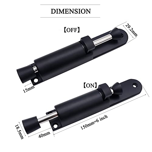 Kickdown Door Stop 2-Pack Easy Step Door Stopper Spring Loaded Telescopic Step On/Off Door Stopper Rubber Adjustable Heavy Duty Door Locks Holder Stop/Release by Foot (Black) - color: Black