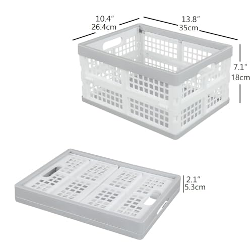 Vababa 3-Pack Plastic Stackable Collapsible Storage Crate, 15 L - size: 15 L