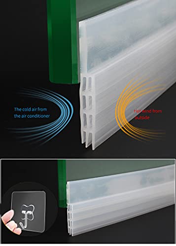 Door Draft Stopper & Seal - Under Door Sweep, Soundproof Weather Stripping, 2" W x 39" L (Clear) - color: Clear1