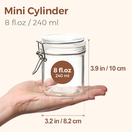 ComSaf Small 8 oz Glass Jars with Airtight Lids 12 Pack Jam Pantry - size: 8oz*12