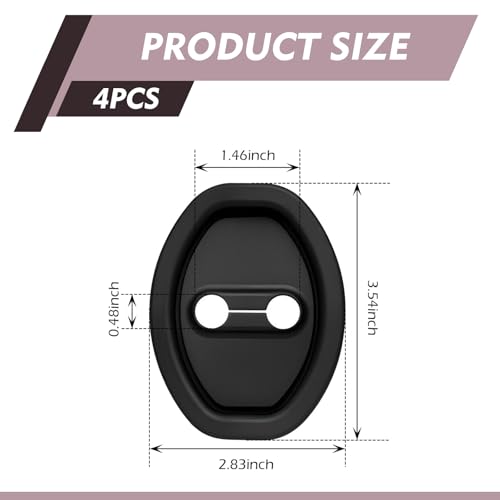 4PCS Door Latch Lock Cover, Silicone Door Latches Rust Stopper Strike Protector for Cars, Self-Adhesive Stopper Shock Absorber for Interior Auto Gate Latches, for Most Vehicles (Black) - color: Black