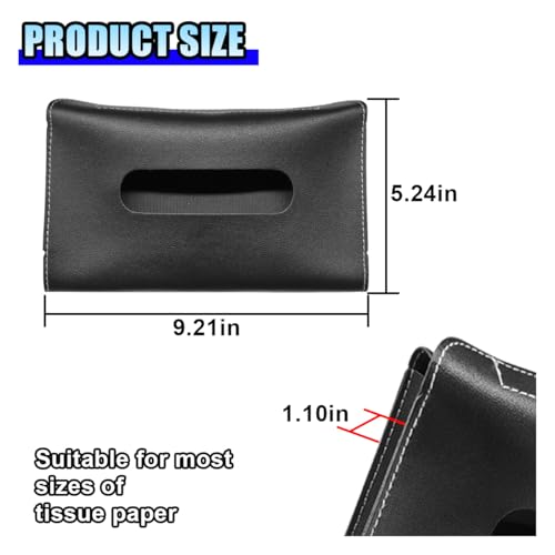 Car Visor Tissue Holder - Leather Tissue Box Holders Car Mask Dispenser - Hanging Car Napkin Holder Auto Tissues Dispenser - Rectangular Mask Holders Sun Visor Accessory for Vehicles (Black) - color: Black