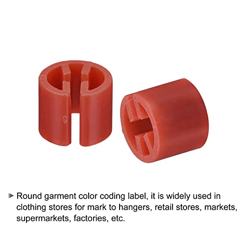 150Pcs Clothes Hanger Marker Blank Tags, Fit 3.5mm Rod, Red Size Clips - color: Red