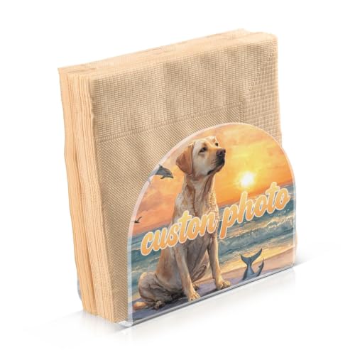 Custonm Picture Napkin Holder for Table Acrylic Tissue Dispenser - color: Custom Picture