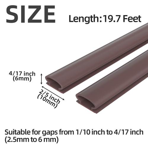 Weather Stripping Door Seal Strip,Self-Adhesive Rubber Door Insulation - color: Brown, size: 49Feet