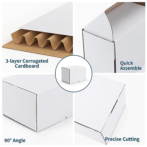 ZBEIVAN 6x4x3 White Shipping Boxes Set of 40, Corrugated Cardboard Mailer Boxes for Packaging Small Business Mailing Gifts - color: White, size: 6x4x3