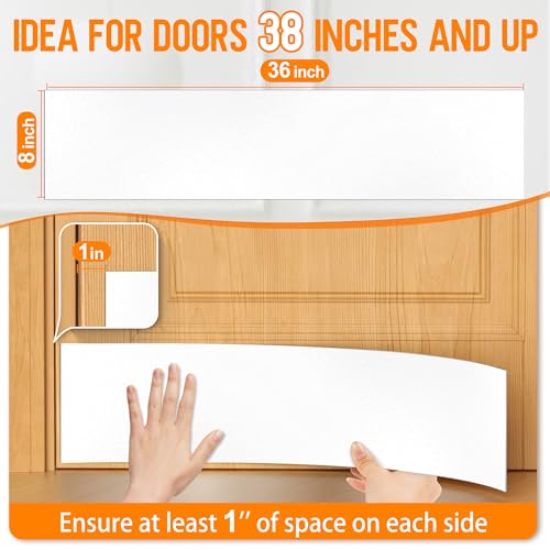 2 PCS 8" x 36" Self Adhesive White Door Kick Plate for 38" Door Bottom - color: Ivory White, size: 8"*36"