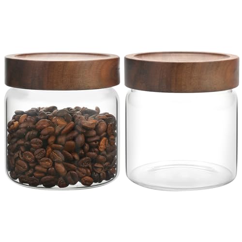 Small Glass Jars With Lids 16oz Spice Jars with Screw Lids Kitchen Clear Glass Storage Canister Container for Salt Herbs Cinnamon Coffee Seasoning Candy Cookie Tea (16oz(500ml)-2 pack) - color: 16oz(500ml)-2 pack
