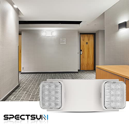 SPECTSUN 8 Pack LED Exit Emergency Light Combo with Battery Backup-US Standard Commercial Corded Emergency Exit Sign Lights for Home Power Failure,UL 924 Certified,Exit Signs Emergency Light Combo - size: 8 Pack