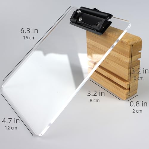 Mini Clipboard with Stand,Clear Acrylic Freestanding Small Clipboard A6 Size,Sign Holder,Document Typing Paper Stand,Menu Display Board,Receipt Holder (4"×6") - style: 4"×6"
