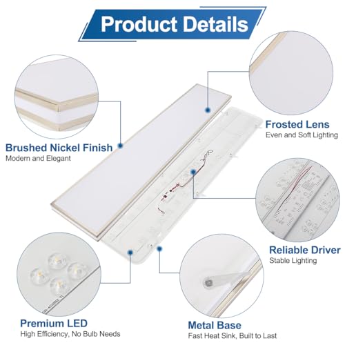 DAKASON 48 Inch LED Wraparound Ceiling Light Fixture, 48W 3840LM 3/4/5000K