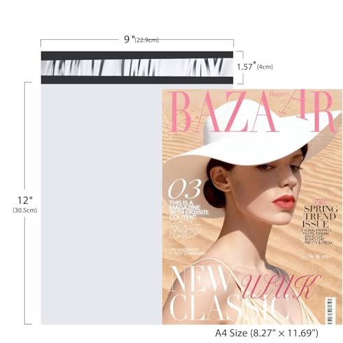 100Pcs Poly Mailers 9x12Inch Adhesive Sealing Envelopes,Mailing Envelopes for Clothing,Mailing Bags for clothing, books and accessories, Waterproof - size: 9*12