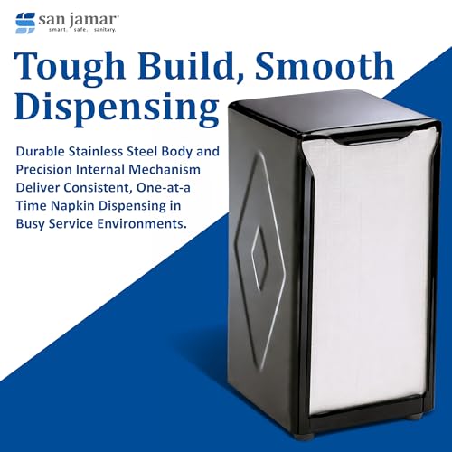 San Jamar H900BK Table Top Tall Napkin Dispenser, Black