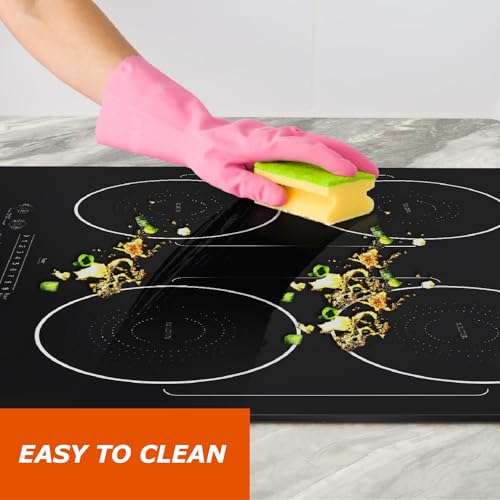 24 Inch Induction Cooktop 4 Burners, Drop-in, Hardwired, Black - size: 24 Inch