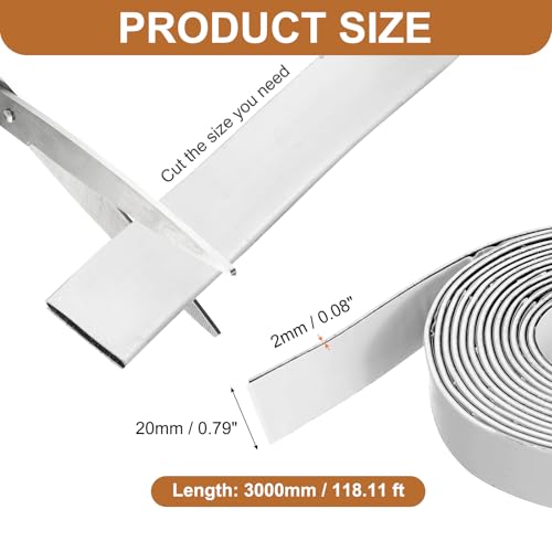 Smoke Fire Seal Strip 9.8Ft 20mm/0.79" Wx 2mm/0.08" T White - color: White, size: 9.8FT x 20mm / 0.79" W x 2mm / 0.08" T
