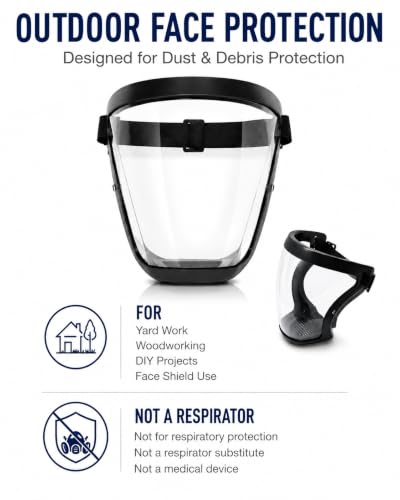 Face Shield, Clear Anti-Fog Full Face Shield for Outdoor Work - color: White