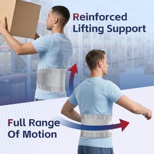 FEATOL Back Brace for Men & Women Lower Back, Lumbar Support Belt-Back Pain - size: 3X-Large (Pack of 1), style: Gray