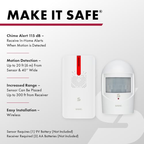 Sabre Driveway Alert, Wireless Motion Detector Sensor System with Driveway Alert, Weatherproof for Outdoor Security