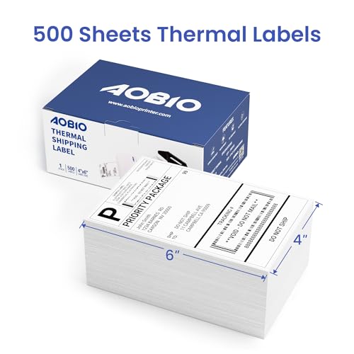 4X6 Direct Shipping Labels - Commercial Grade Thermal Printer Labels - Compatible with 4x6 Direct Thermal Printers