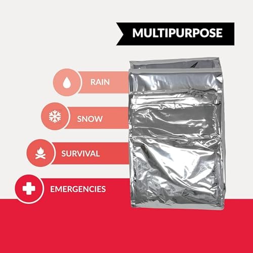 Emergency Rescue Blanket Outdoor Survival Blanket Waterproof, Windproof, Warm, Sunscreen Lightweight and Portable Suitable for First Aid Bags and Outdoor Camping, Silver, 12pcs - color: Silver 12pcs