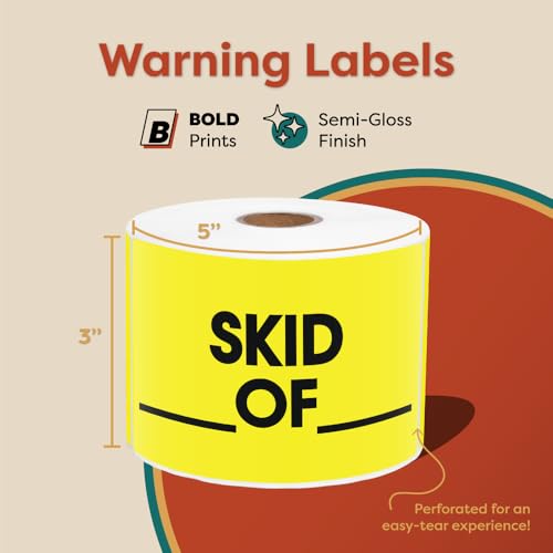 3" X 5" Skid of Shipping Stickers (500 Stickers, 1 Roll) Water-Resistant - color: Yellow (Skid of )