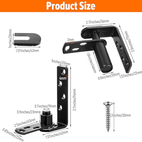 Saloon Door Hinges, Heavy Duty 304 Stainless Steel Double Swing Action Hinge Self Closing, Fit for Bar, Cafe, Patio Doors (Black)