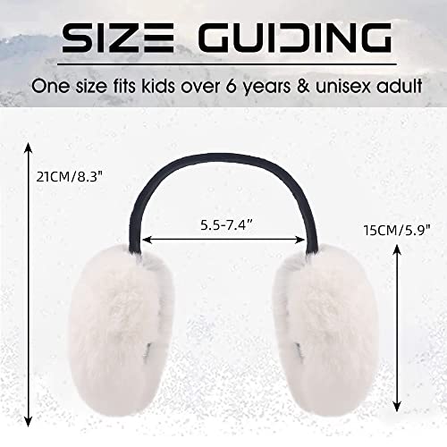 Peecabe Winter Women Earmuffs Faux Fur Unisex Ear muffs Foldable Ear Cover - color: White