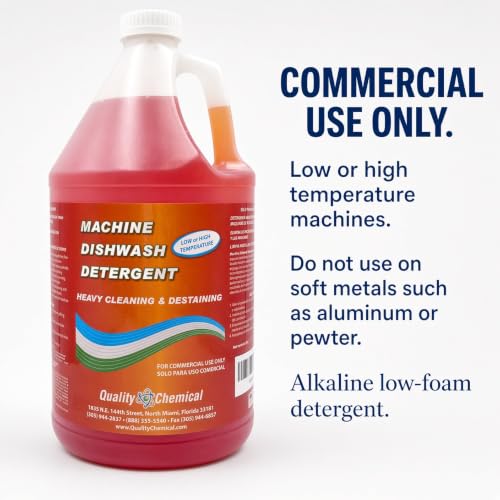 Commercial Industrial Grade Machine Dishwash Detergent - A premium grade detergent for low or high temp dishwash machines-4 gallon case - size: 128 Fl Oz (Pack of 4)