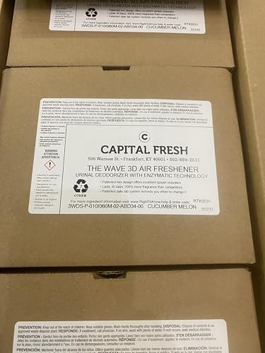 Capital Fresh Wave 3D Urinal Screen, Cucumber Melon Scent, Green Honeycomb Design, 10 Count