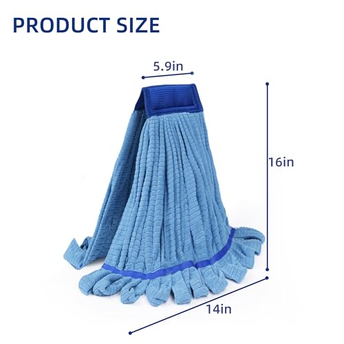 Large Microfiber Tube Mop Heads,Heavy Duty Mop Head,Highly Absorbent,Commercial Mop Head Replacement,Wet Mop Heads Replacement,for Hardwood, Tile, Laminate Floors (Blue) - color: Blue