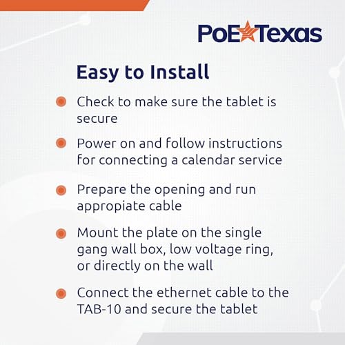 PoE Texas 10-Inch PoE Meeting Room Scheduler Tablet with LED Ring - size: 10" Touchscreen