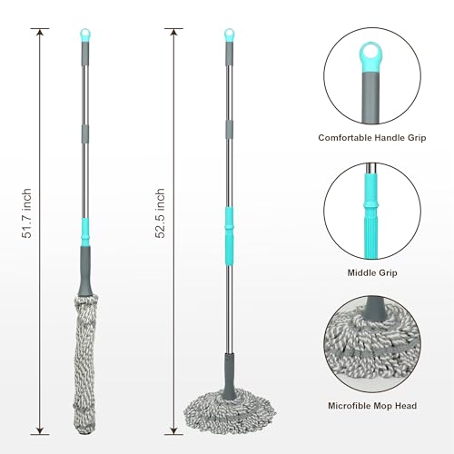 Self Wringing Mop Easy Squeeze Twist Mop,Gray - color: Gray001