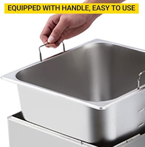 Electric Deep fryer 304 Stainless Steel with Basket & Lid, Capacity 22L/23.2QT Countertop Fryers, for Home Kitchen and Restaurant Use with Large Thick Frying Basket and Lid, 3400 W, 110V - size: 11L (304)