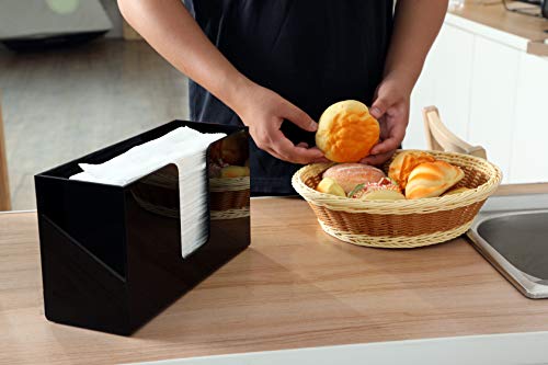 IEEK Paper Towel Dispenser Wall Mount Acrylic Paper Towel Holder for Bathroom Office and Kitchen,Hand Towel Dispenser Fits Multi-Fold Paper Towel,C-Fold, Zfold,Tri fold Paper Towels,Black - color: Black