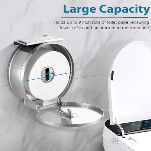 Pollock Commercial Jumbo Toilet Paper Dispenser with Shelf,SUS 304
