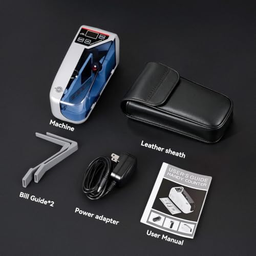 PONNOR Portable Money Counter Machine, UV/WM Compact Cash Bill Counter
