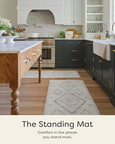 House of Noa Nama Standing Mat – Anti-Fatigue Kitchen Mats for Floor, Cushioned & Non-Slip Kitchen Comfort Mat for Standing, Thick Foam Anti-Fatigue Mat for Kitchen & Workspaces, Ula Calico 22" x 36" - color: Calico, size: 36"L x 22"W x 0.8"Th