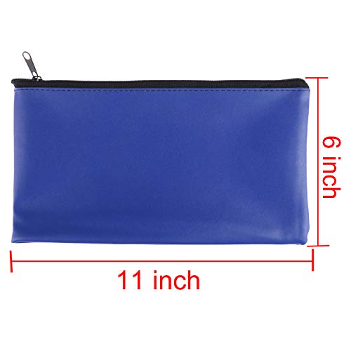 12 Pcs Bank Bag Money Pouch Security Bank Deposit Bags, Blue - color: Blue