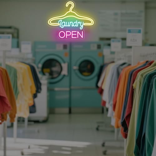 Laundry Neon Sign Laundromat Led Light Lightlaunderette Wall Art - color: Laundry Open