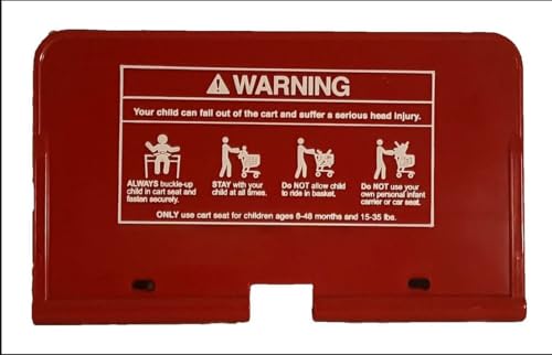 Shopping Cart Replacement Red Seat with Writing for Retail Centers and Grocery Stores by Marketing Holders