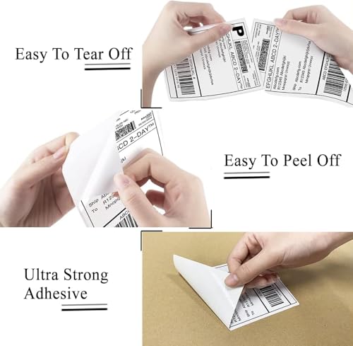4" x 4" Thermal Labels Printable Shipping Label Stickers with Strong Adhesive, Large White Sticker Square Labels for Mailing, Shipping, Compatible with Most Thermal Printers (4" x 4"-1000pcs) - style: 4" X 4"-White-1000PCS