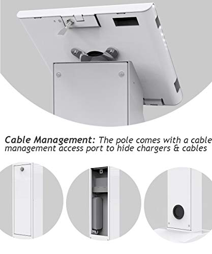 Kiosk Tablet Floor Stand for 10.2 inch iPad 7 8 9 Gen Key Lock Rotation BSF102T