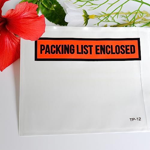 100 PCS 4.5"x 5.5" Packing List Envelopes - Self-Adhesive Shipping/Mailing Pouch Enclosed Bags for Packing Slips Invoice Label… - style: 100 -Printing