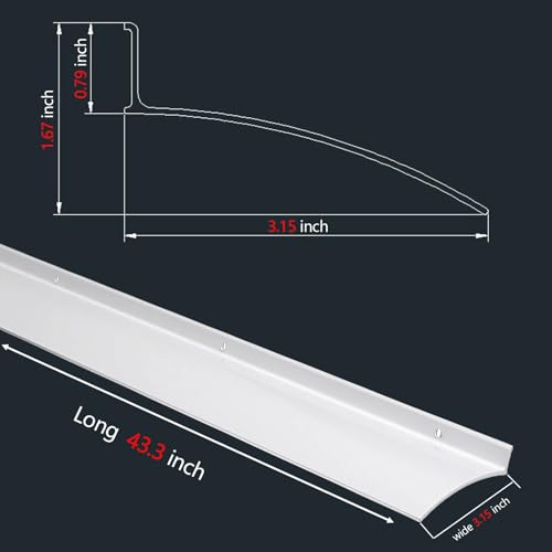 Aluminum Door Rain Drip Guard for Exterior Door and Window Top - color: Black, size: 43.3×3.15 in 1pc -A