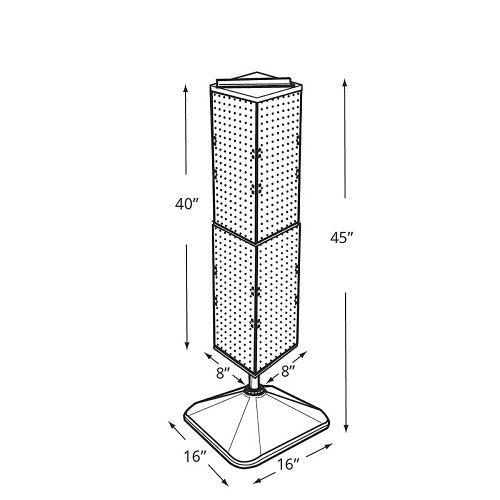 Azar Displays 703387-BLU Standard Four-Sided Interlocking Pegboard Tower, Blue Translucent - color: Blue