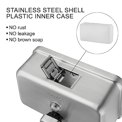 Wall Mounted Commercial Soap Dispenser Bathroom, Horizontal Brushed - color: Horizontal Brushed